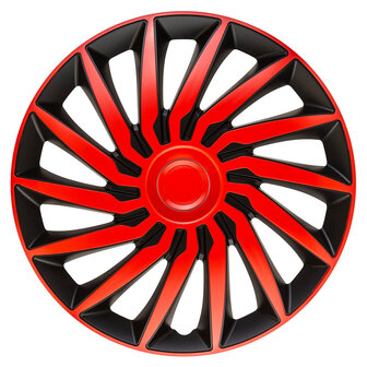 4-Delige Wieldoppenset Kendo 14-inch zwart/rood
