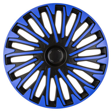 4-Delige Wieldoppenset Soho 16-inch zwart/blauw
